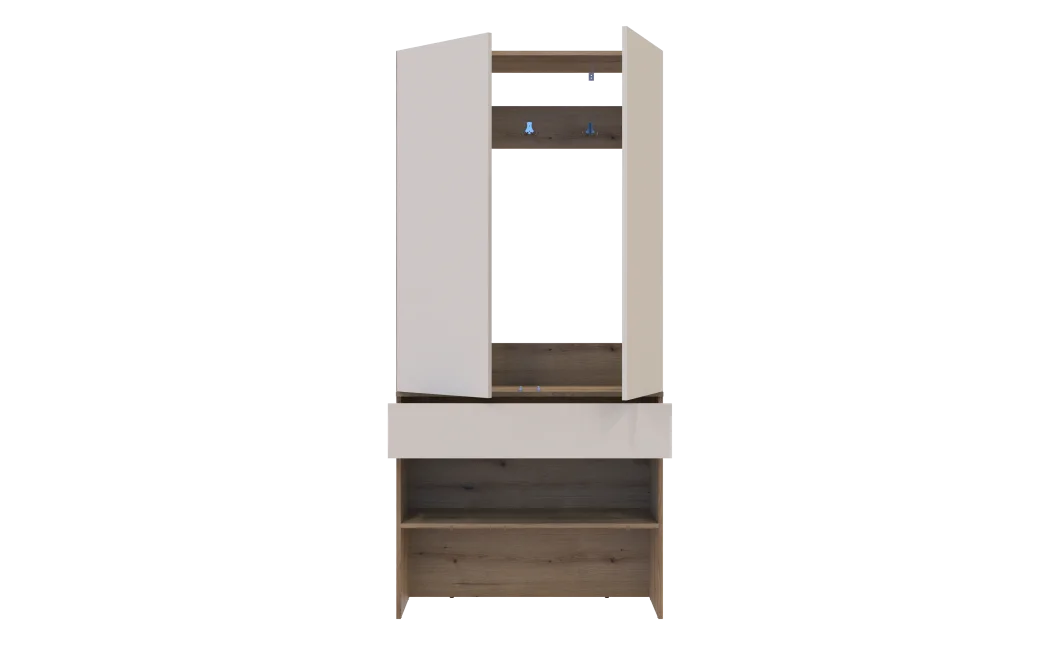 Předsíň Doros Split Dub Artisan/Kašmír DTD 94 × 39 × 200 (44900270)