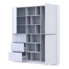 Skříň na oblečení Doros Morgan Bílý dveře/šuplíky DTD 180×40×210 (42002246)