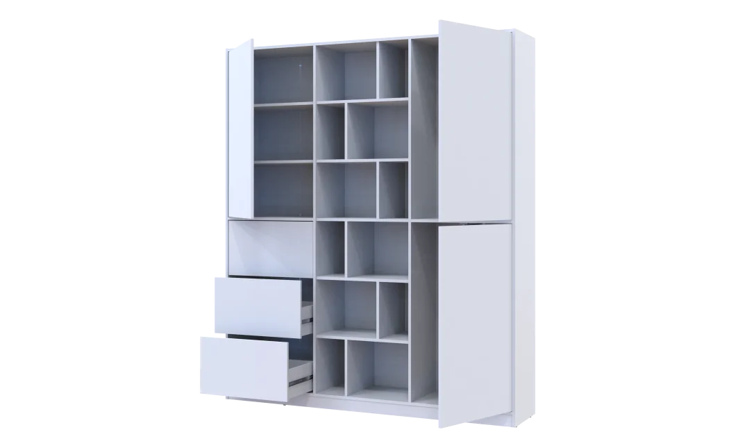 Skříň na oblečení Doros Morgan Bílý dveře/šuplíky DTD 180×40×210 (42002246)