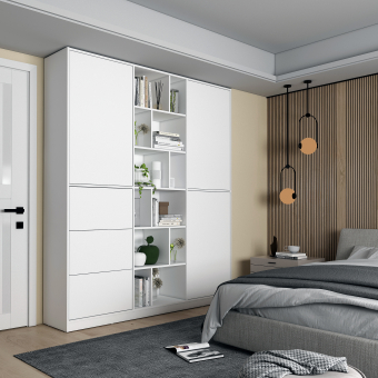 Skříň na oblečení Doros Morgan Bílý dveře/šuplíky DTD 180×40×210 (42002246)