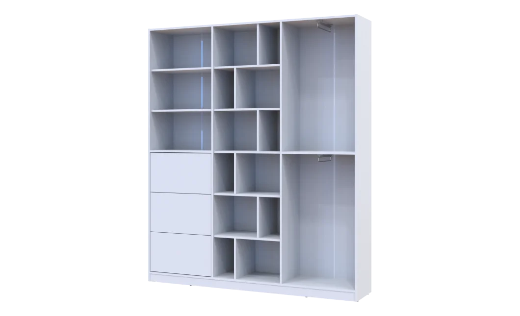 Skříň na oblečení Doros Morgan Bílý dveře/šuplíky DTD 180×40×210 (42002246)