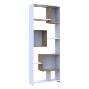 Vysoký regál Doros B1S Bílý/Dub Evok 81×30×210 (41516039)