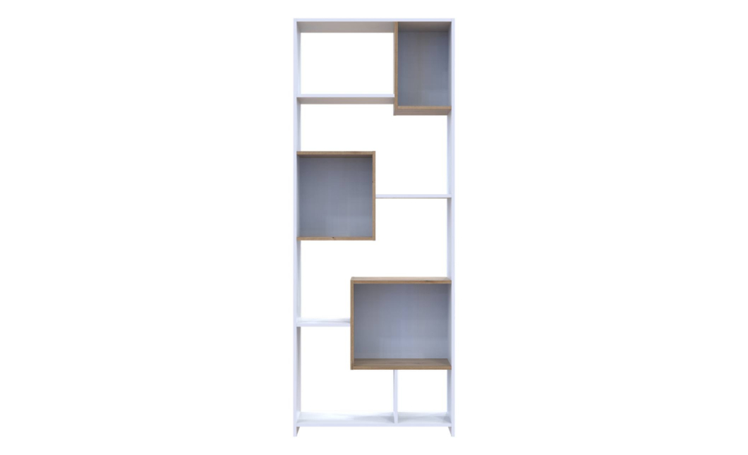 Vysoký regál Doros B1S Bílý/Dub Evok 81×30×210 (41516039)