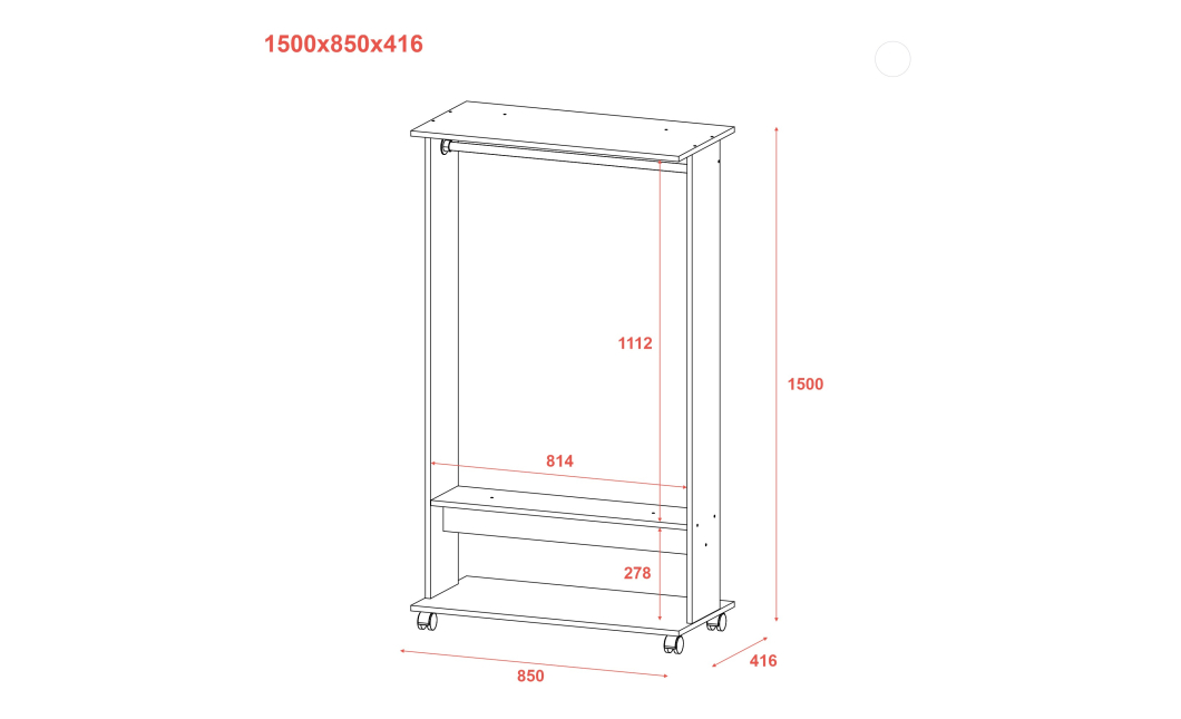 Věšák na šatníky Doros D2 Dub Sonoma 85×41,6×150 (41510081)