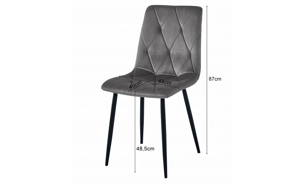 Jedálenský set NP 120x80 Craft / čierny + 4 stoličky LIBRA čierny zamat / čierne nohy (100408835)