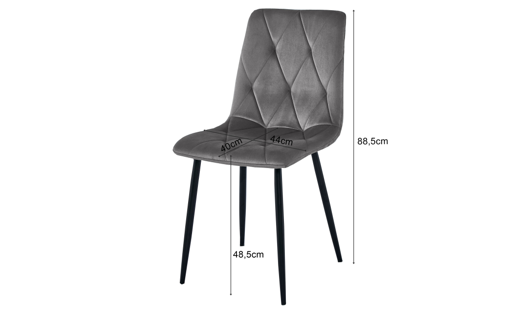 Jedálenský set NP 120x80 Craft / čierny + 4 stoličky LIBRA tmavosivý zamat / čierne nohy (100408331)