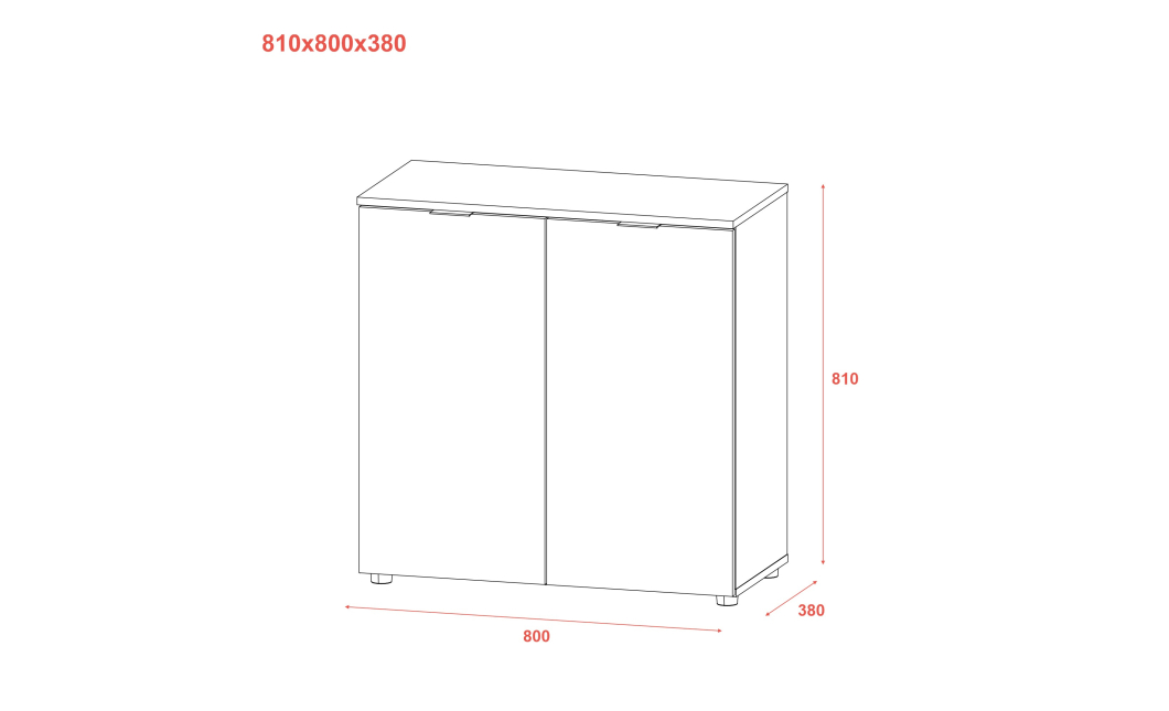 Komoda Doros Ron 3 2 dveře Grafit 80 × 38 × 81 (41516002)