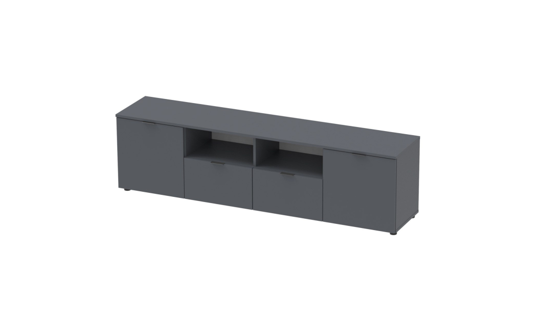 Komoda Doros Ron 4 Grafit 2 dveře 2 zásuvky 180 × 38 × 50 (44900234)