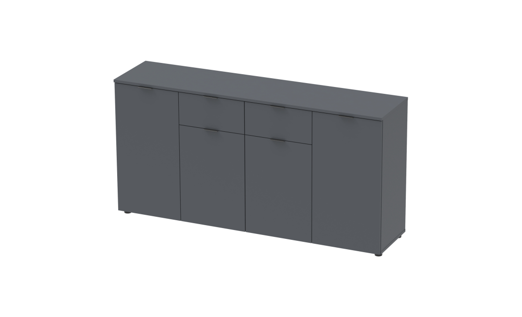 Komoda Doros Ron 7 Grafit 4 dveře 2 zásuvky 160 × 38 × 81 (44900236)