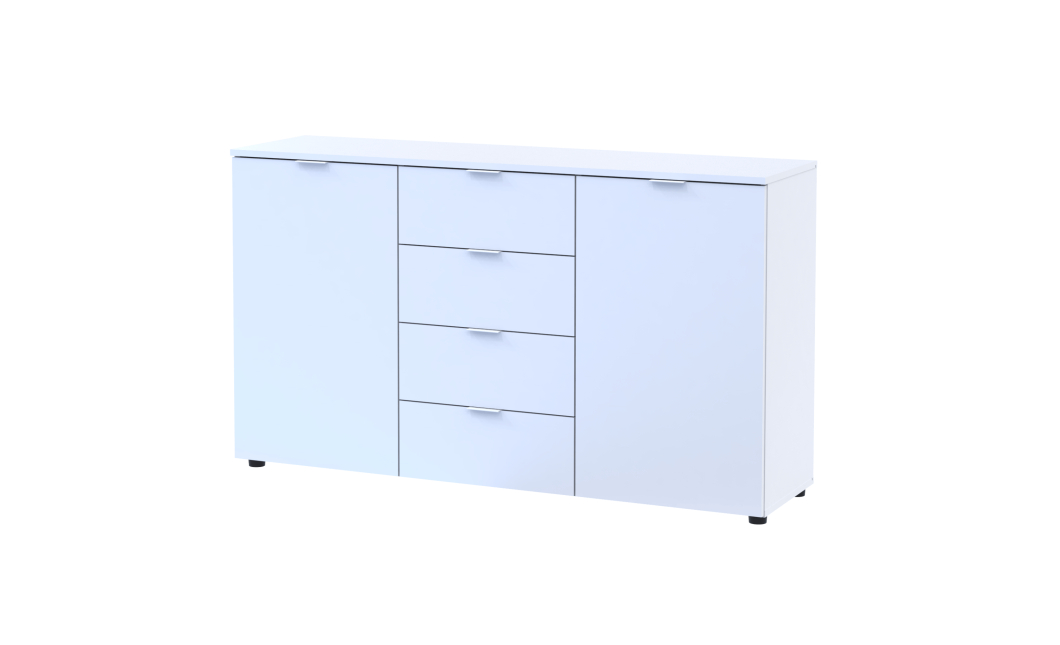 Komoda Doros Ron 5 Bílý 2 dveře 4 zásuvky 140 × 38 × 81 (44900223)