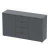 Komoda Doros Ron 5 Grafit 2 dveře 4 zásuvky 140 × 38 × 81 (44900235)