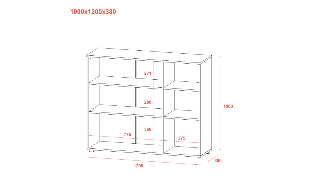 Komoda Doros Ron 6 3 dveře Grafit 120 × 38 × 100 (41516000)