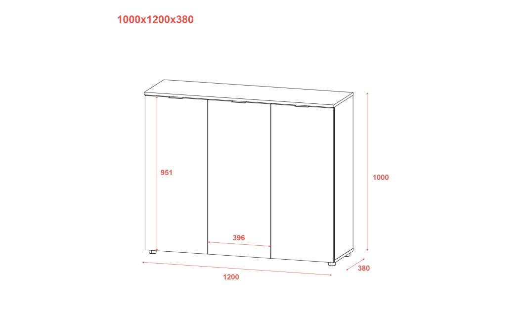 Komoda Doros Ron 6 3 dveře Grafit 120 × 38 × 100 (41516000)