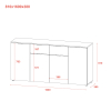 Komoda Doros Ron 7 Bílý 4 dveře 2 zásuvky 160 × 38 × 81 (44900222)