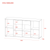 Komoda Doros Ron 7 Bílý 4 dveře 2 zásuvky 160 × 38 × 81 (44900222)