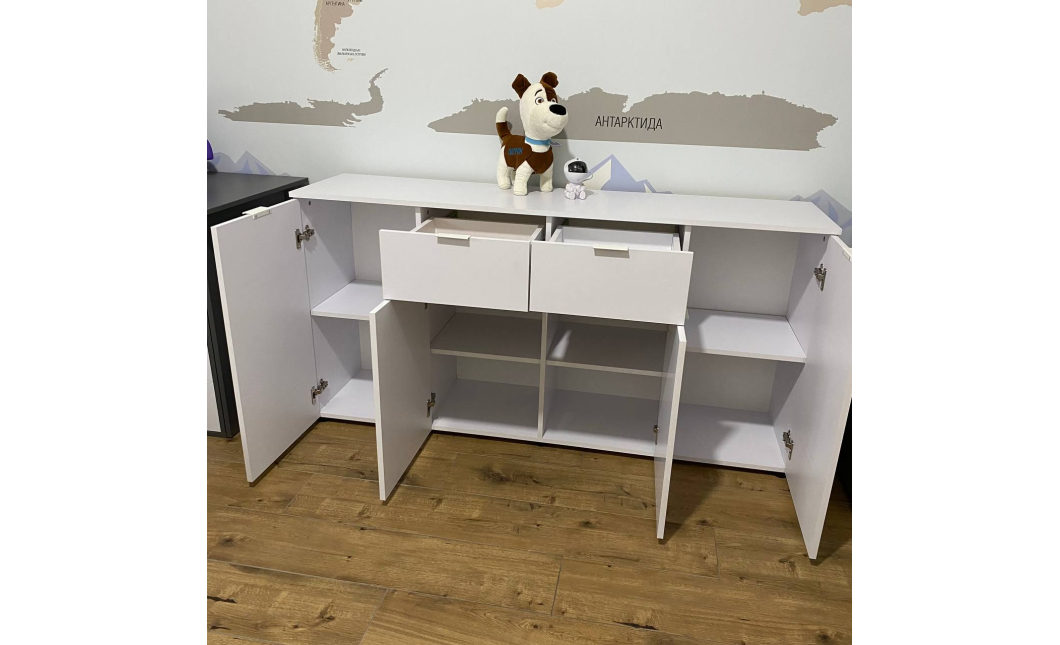 Komoda Doros Ron 7 Bílý 4 dveře 2 zásuvky 160 × 38 × 81 (44900222)