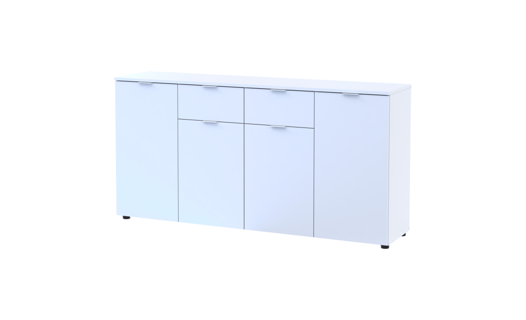 Komoda Doros Ron 7 Bílý 4 dveře 2 zásuvky 160 × 38 × 81 (44900222)