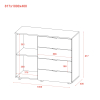 Komoda Doros GC1 Bílý 100 × 40 × 81,7 (41510028)