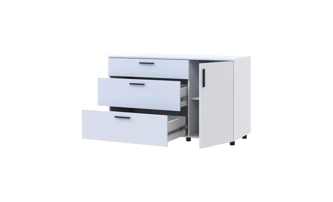 Komoda Doros Thorn Bílá 3Š/1D 135×51,6×80 (41510181)