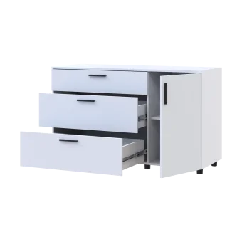 Komoda Doros Thorn Bílá 3Š/1D 135×51,6×80 (41510181)