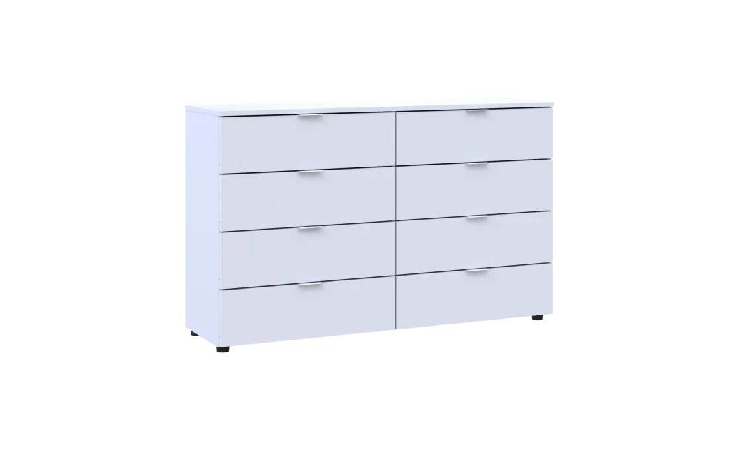 Komoda Ron 8 Bílý 8 zásuvek 130×38×81 (41516172)