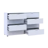 Komoda Ron 8 Bílý 8 zásuvek 130×38×81 (41516172)