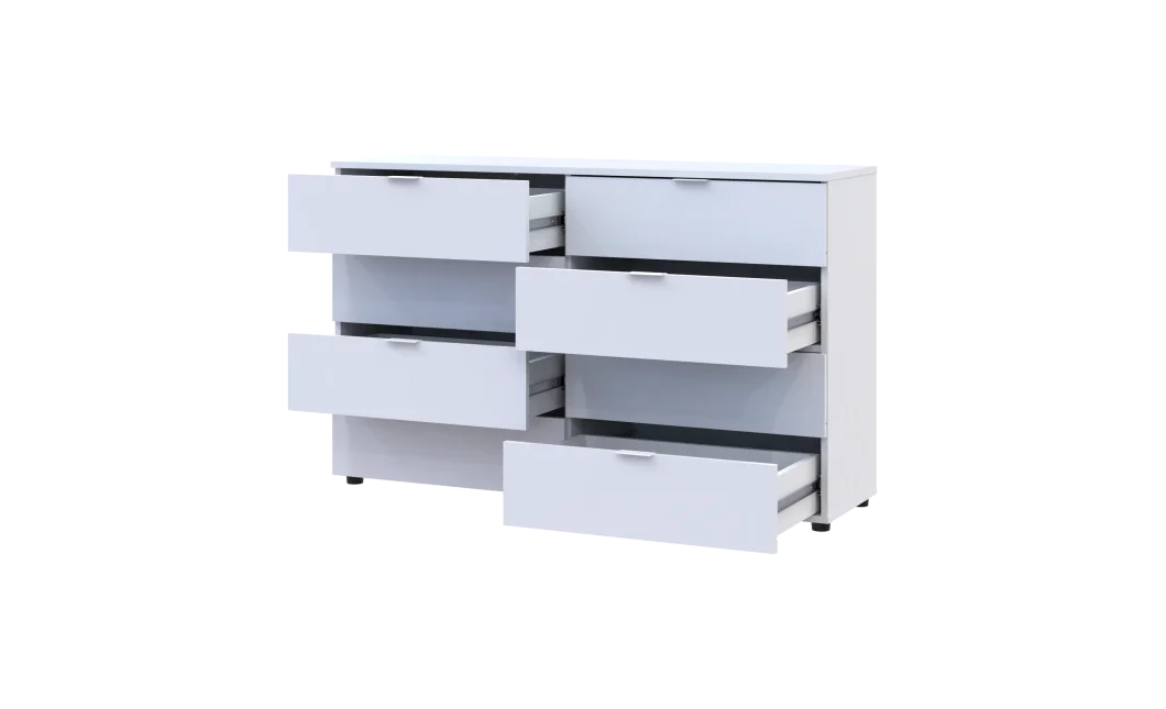 Komoda Ron 8 Bílý 8 zásuvek 130×38×81 (41516172)