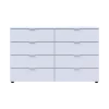 Komoda Ron 8 Bílý 8 zásuvek 130×38×81 (41516172)