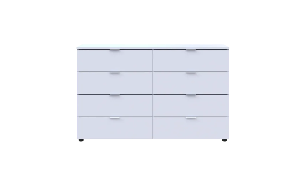 Komoda Ron 8 Bílý 8 zásuvek 130×38×81 (41516172)