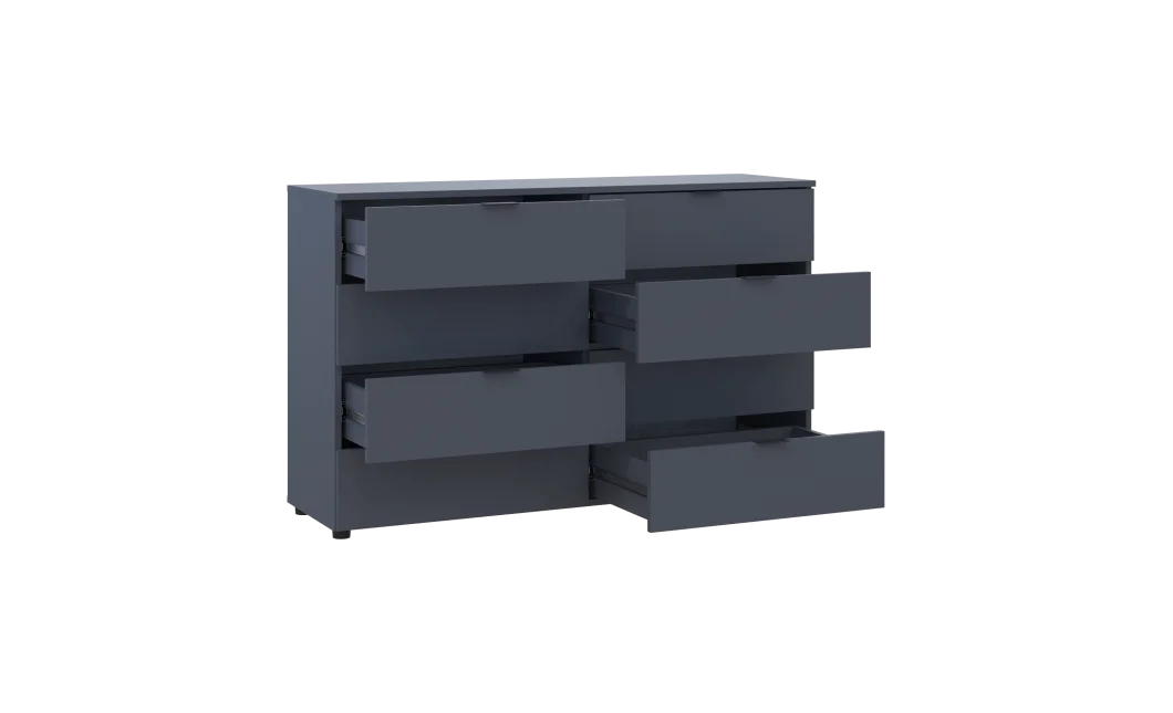 Komoda Ron 8 Grafit 8 zásuvek 130×38×81 (41516173)