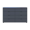 Komoda Ron 8 Grafit 8 zásuvek 130×38×81 (41516173)