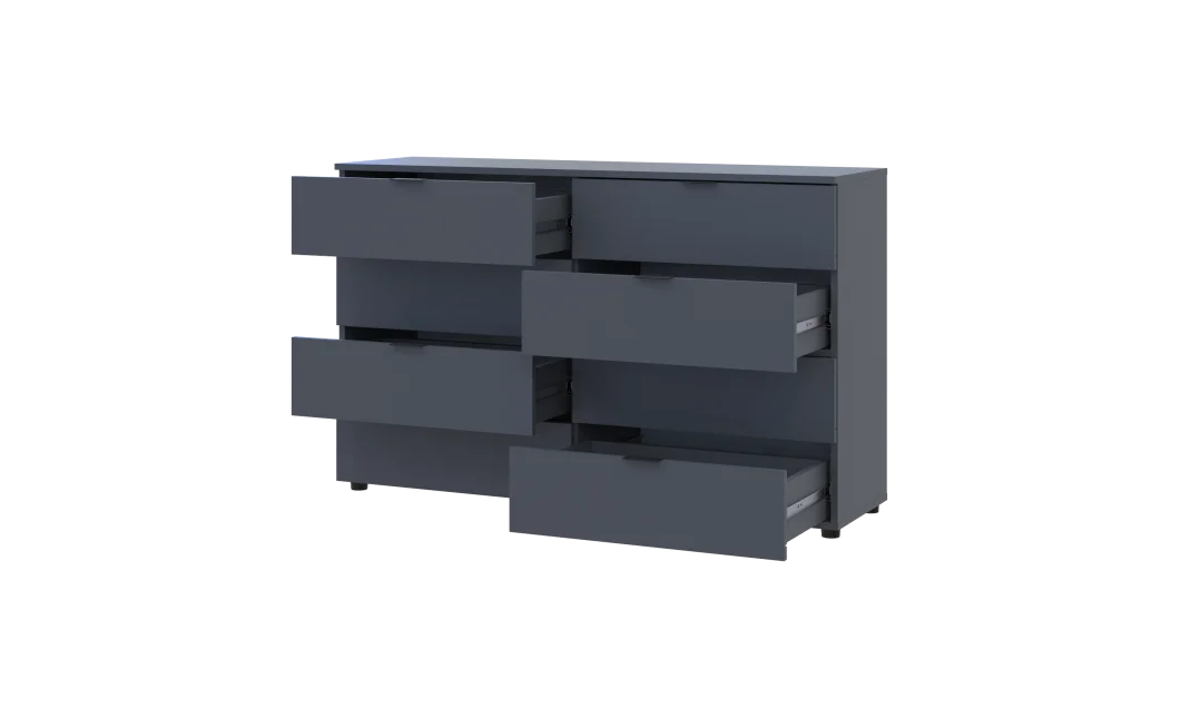 Komoda Ron 8 Grafit 8 zásuvek 130×38×81 (41516173)