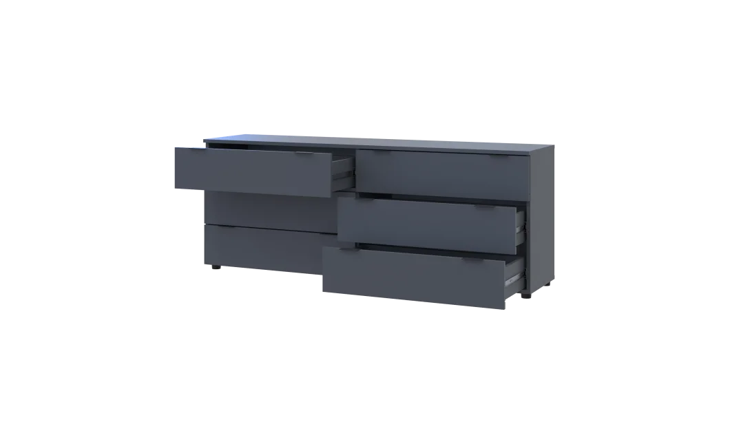 Komoda Ron 9 Grafit 6 zásuvek 160×38×62 (41516176)