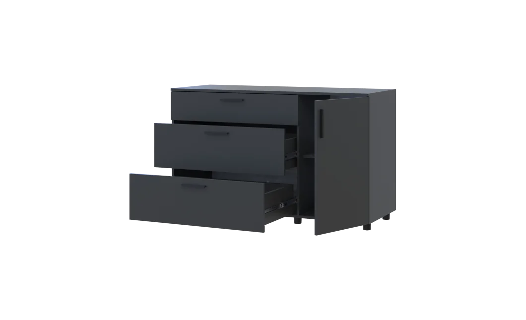 Komoda Doros Thorn Antracit 3Š/1D 135×51,6×80 (41510185)