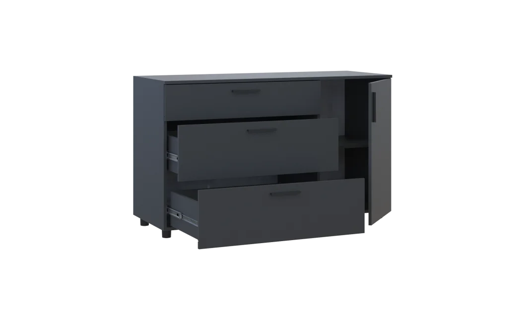 Komoda Doros Thorn Antracit 3Š/1D 135×51,6×80 (41510185)
