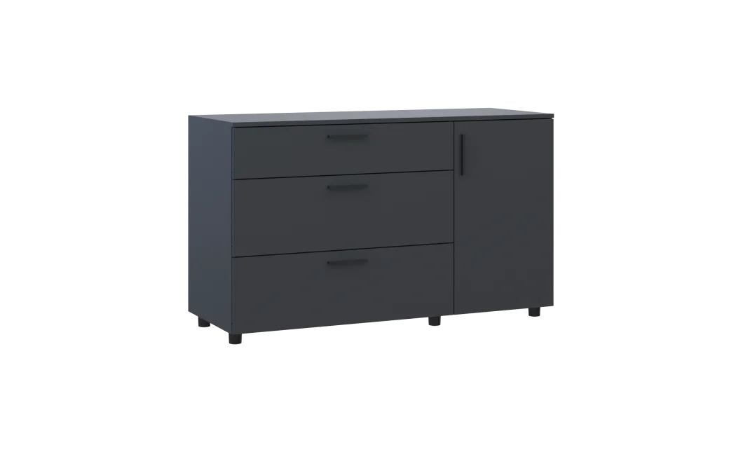 Komoda Doros Thorn Antracit 3Š/1D 135×51,6×80 (41510185)