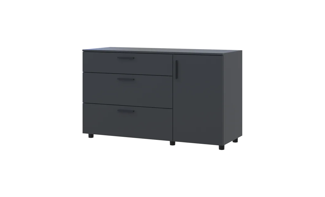 Komoda Doros Thorn Antracit 3Š/1D 135×51,6×80 (41510185)
