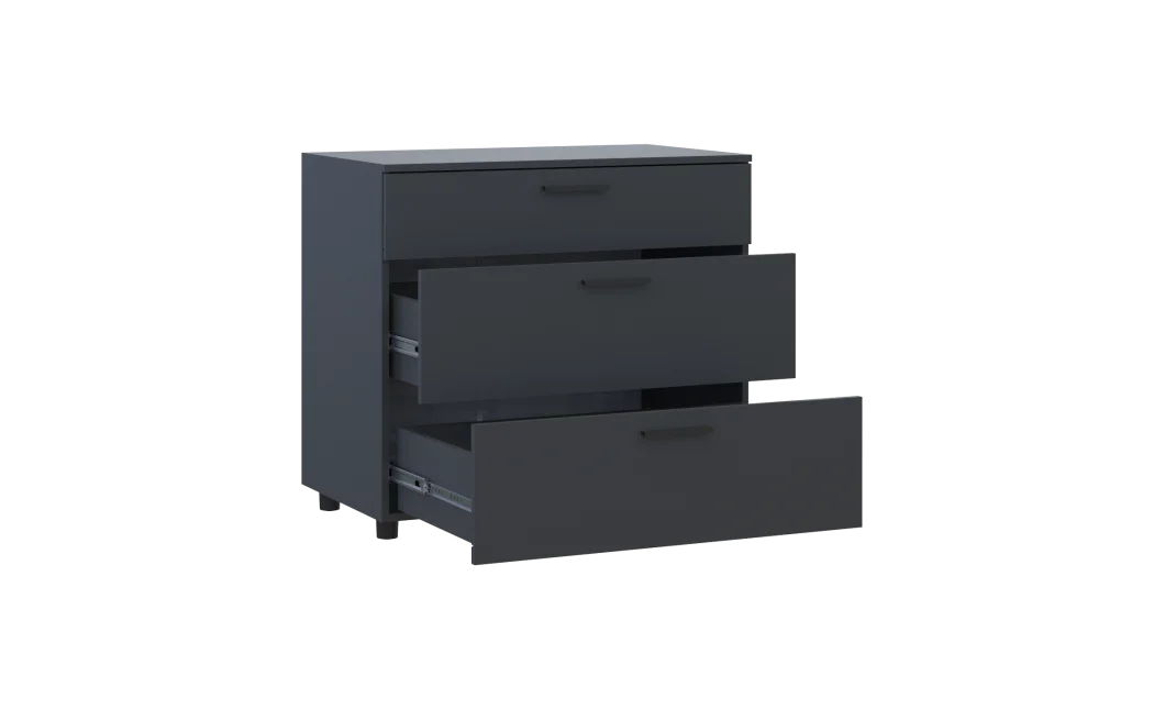 Komoda Doros Thorn Antracit 3Š 90×51,6×80 (41510161)