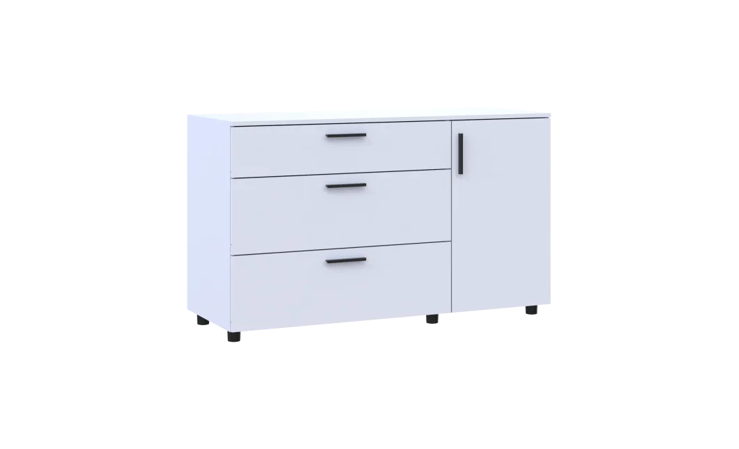 Komoda Doros Thorn Bílá 3Š/1D 135×51,6×80 (41510181)