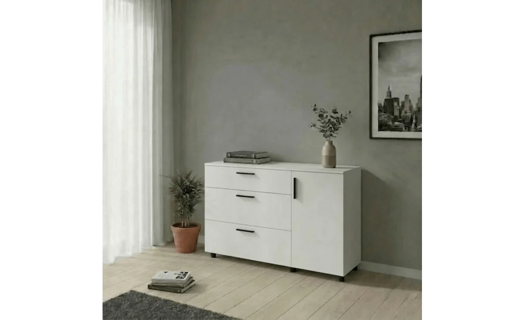Komoda Doros Thorn Bílá 3Š/1D 135×51,6×80 (41510181)
