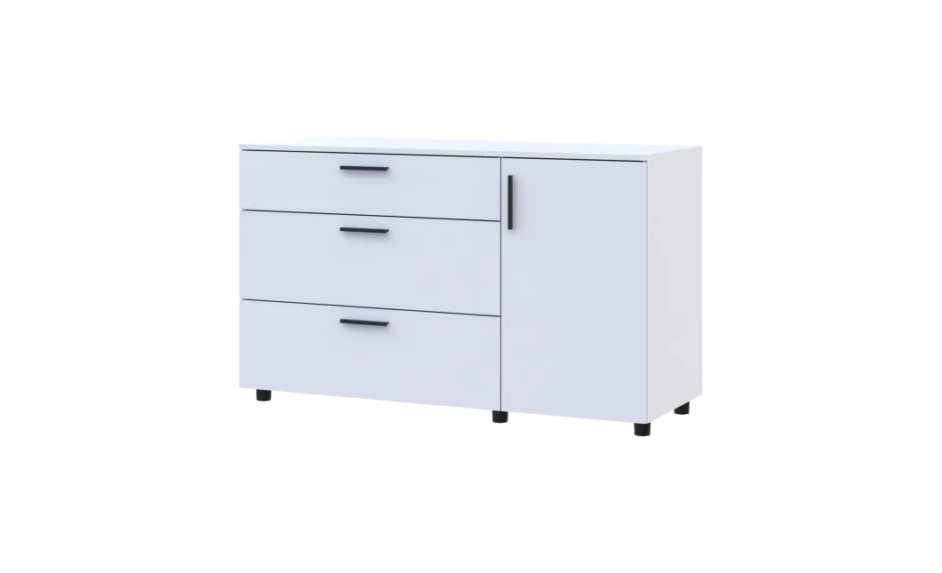 Komoda Doros Thorn Bílá 3Š/1D 135×51,6×80 (41510181)