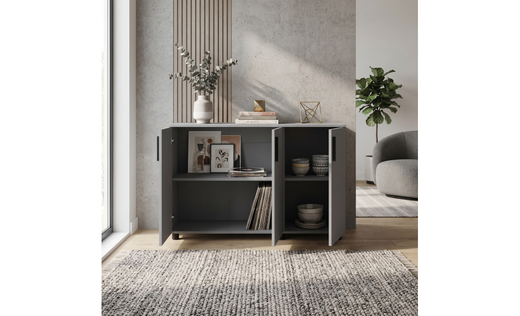 Komoda Doros Thorn Šedá 3 DTD 135×51,6×80 (41510171)