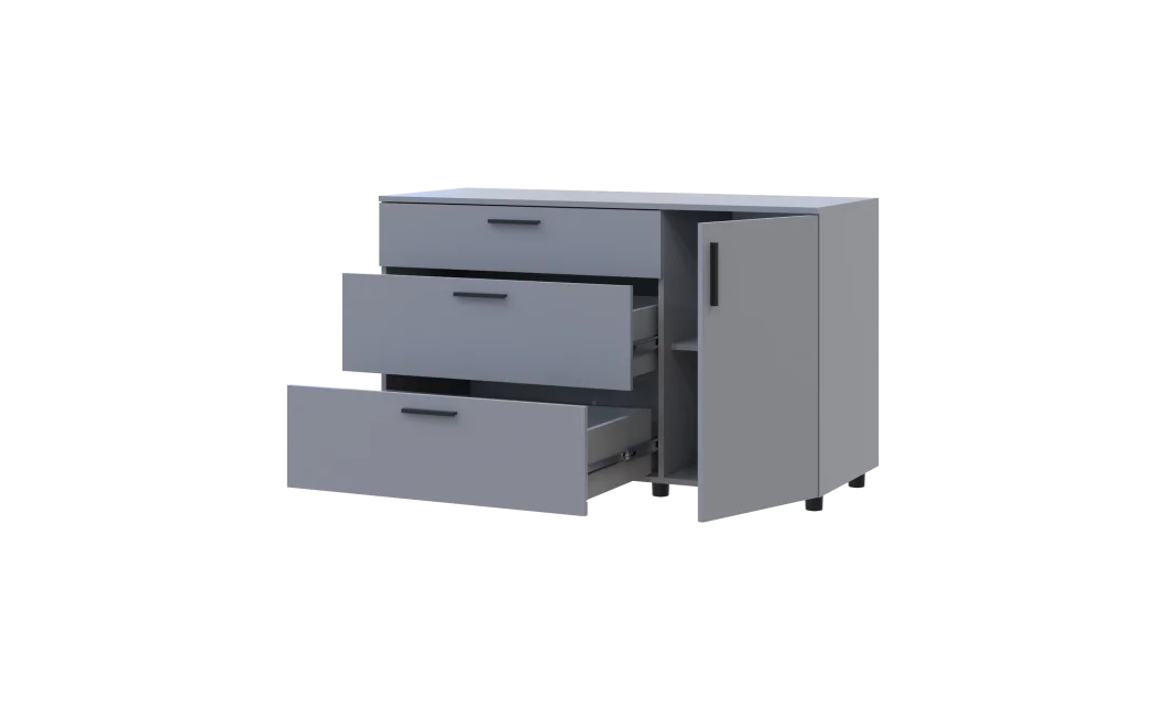 Komoda Doros Thorn Šedá 3Š/1D 135×51,6×80 (41510183)
