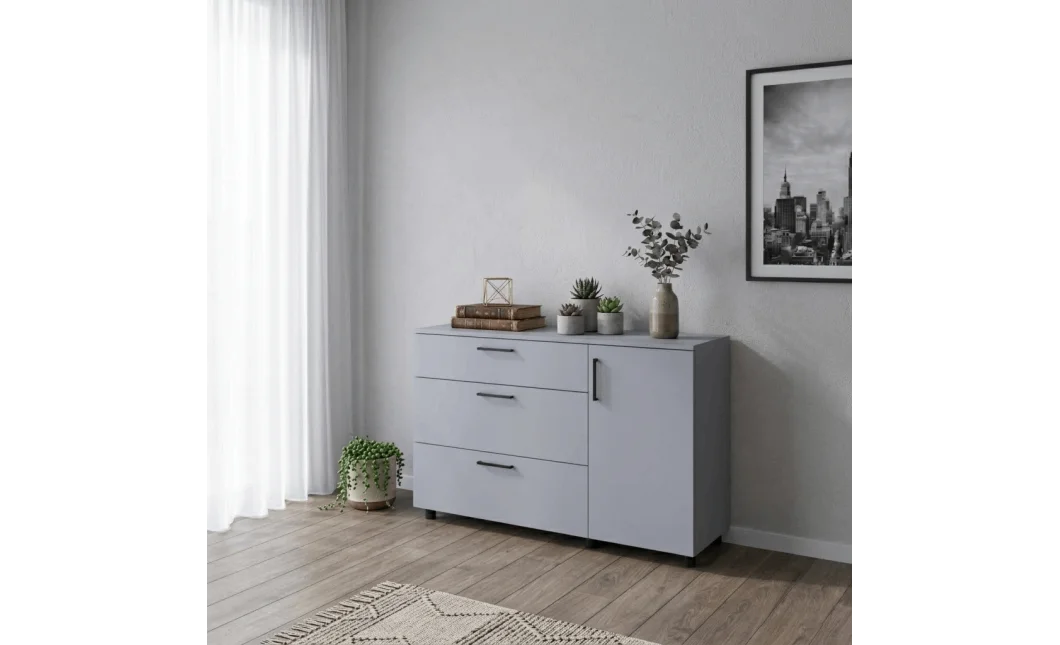 Komoda Doros Thorn Šedá 3Š/1D 135×51,6×80 (41510183)
