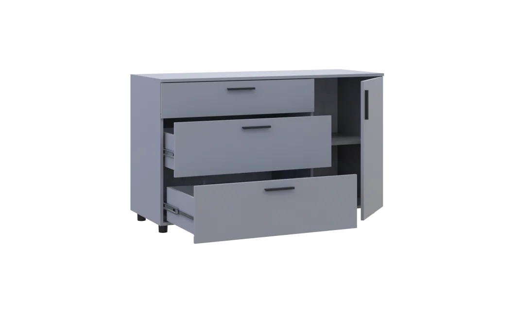 Komoda Doros Thorn Šedá 3Š/1D 135×51,6×80 (41510183)