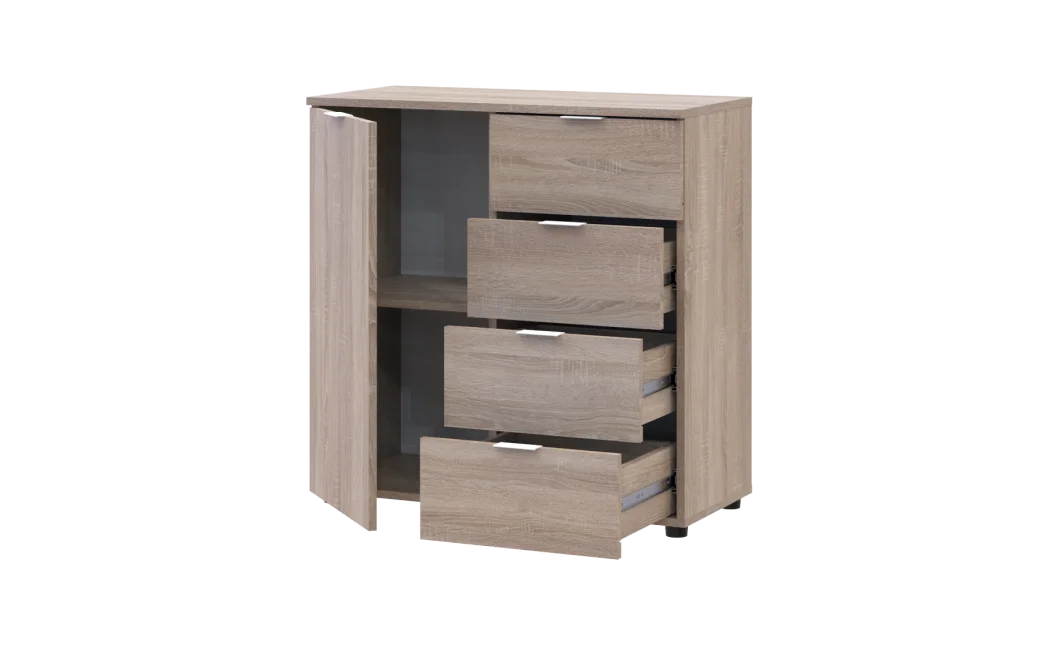 Komoda Doros Ron 1 1 dveře 4 zásuvky Dub Sonoma 80 × 38 × 81 (41516294)