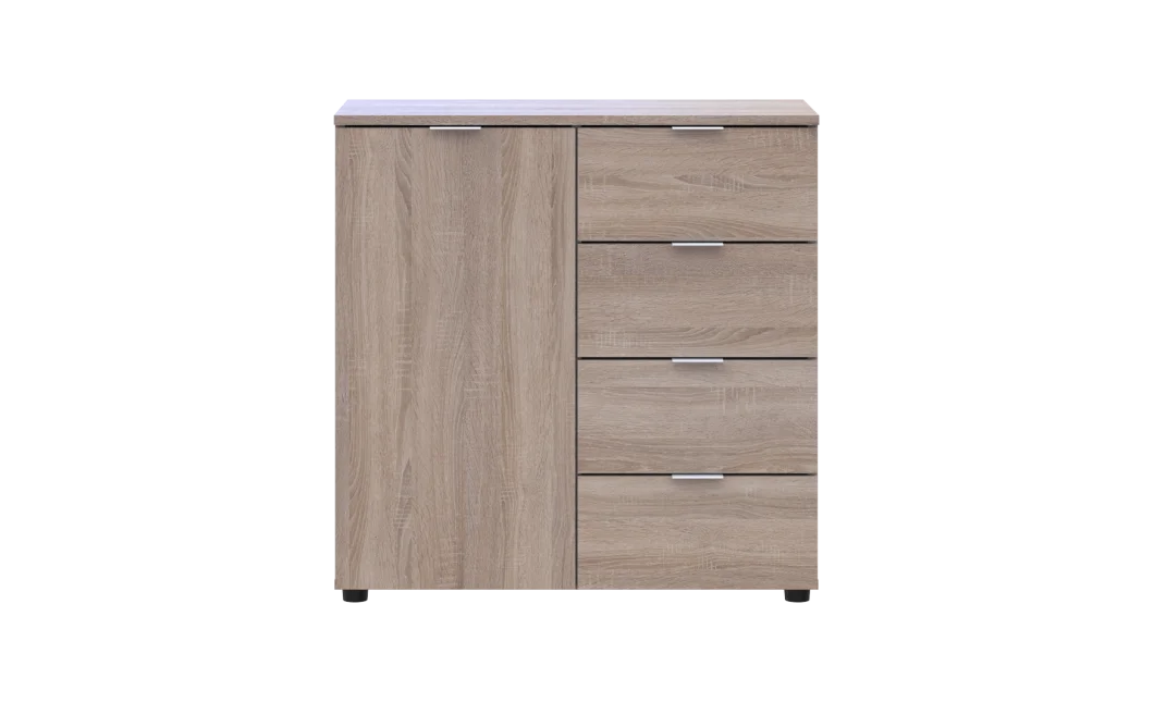 Komoda Doros Ron 1 1 dveře 4 zásuvky Dub Sonoma 80 × 38 × 81 (41516294)