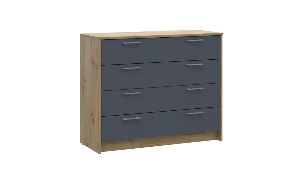 Komoda Doros Rondi Dub Artisan/Grafit 4 zásuvky 100×40×82 (41516186)