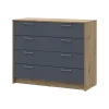 Komoda Doros Rondi Dub Artisan/Grafit 4 zásuvky 100×40×82 (41516186)