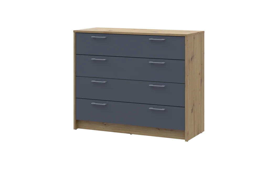 Komoda Doros Rondi Dub Artisan/Grafit 4 zásuvky 100×40×82 (41516186)